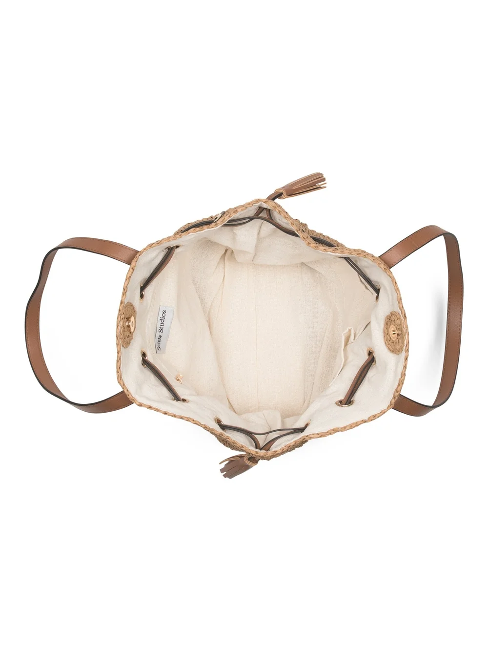 Straw Studios Woven Straw Tote Handbag